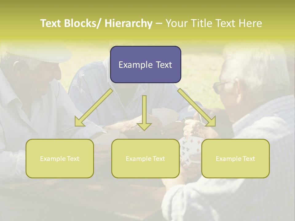 A Group Of Elderly Men Playing Cards At A Picnic Table PowerPoint Template