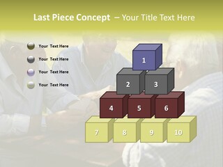 A Group Of Elderly Men Playing Cards At A Picnic Table PowerPoint Template
