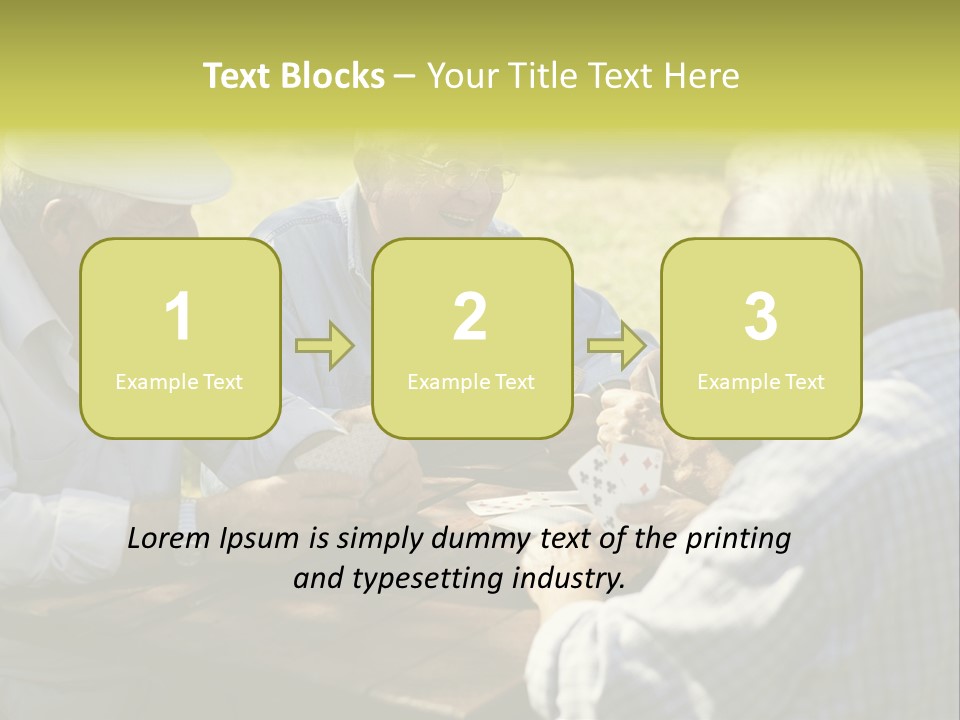 A Group Of Elderly Men Playing Cards At A Picnic Table PowerPoint Template