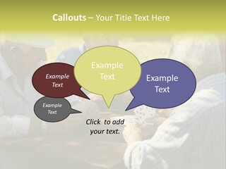 A Group Of Elderly Men Playing Cards At A Picnic Table PowerPoint Template