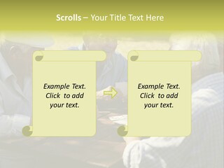 A Group Of Elderly Men Playing Cards At A Picnic Table PowerPoint Template