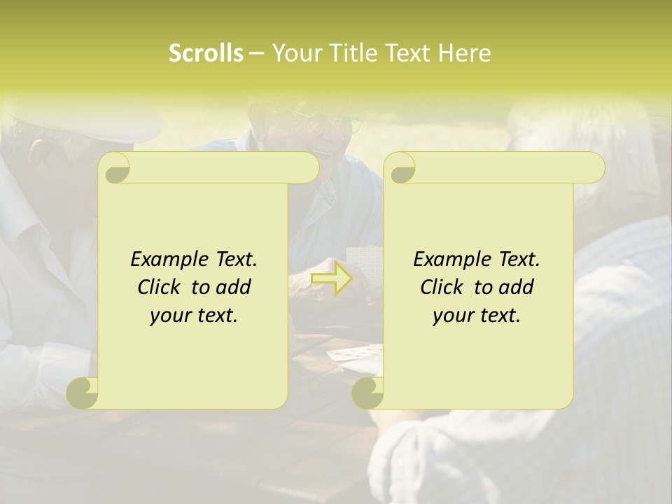A Group Of Elderly Men Playing Cards At A Picnic Table PowerPoint Template