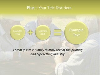 A Group Of Elderly Men Playing Cards At A Picnic Table PowerPoint Template