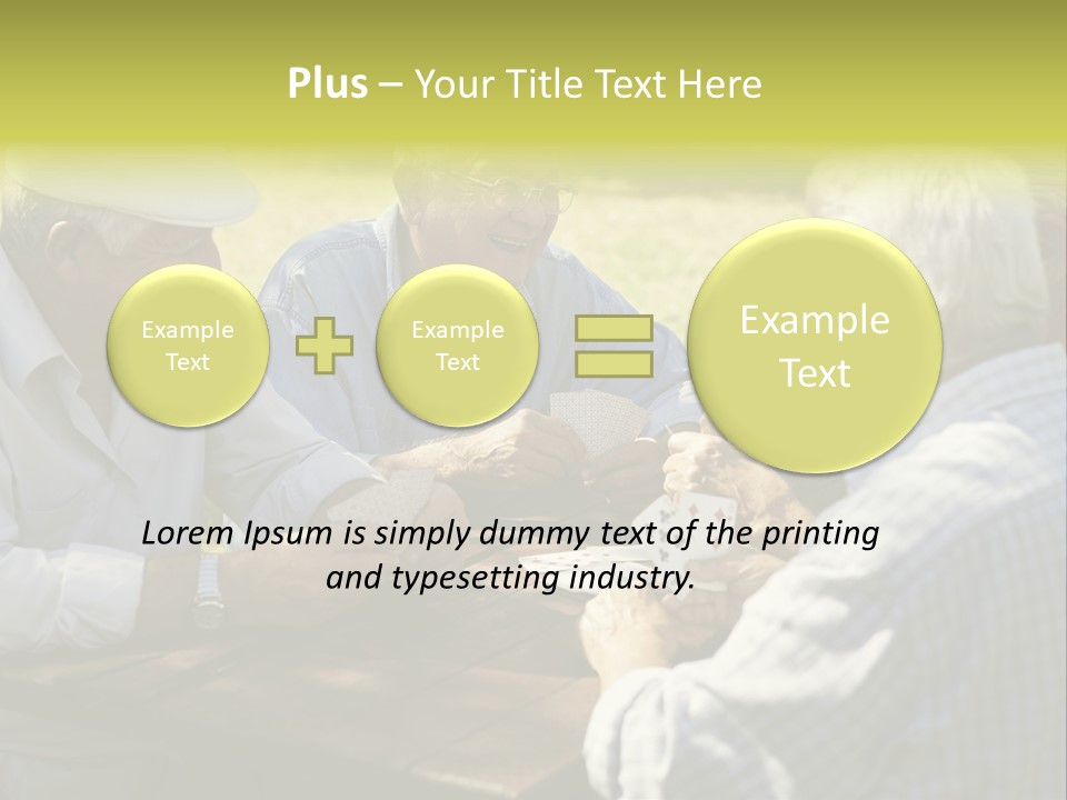 A Group Of Elderly Men Playing Cards At A Picnic Table PowerPoint Template