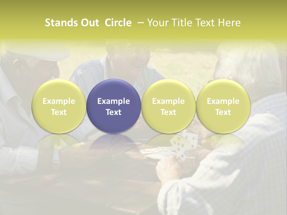 A Group Of Elderly Men Playing Cards At A Picnic Table PowerPoint Template