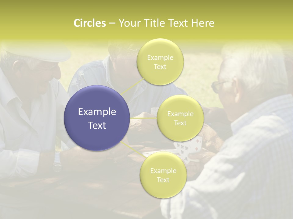 A Group Of Elderly Men Playing Cards At A Picnic Table PowerPoint Template