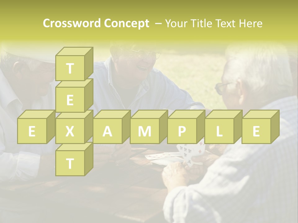 A Group Of Elderly Men Playing Cards At A Picnic Table PowerPoint Template