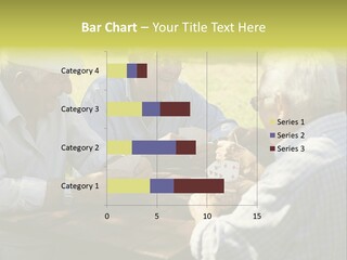 A Group Of Elderly Men Playing Cards At A Picnic Table PowerPoint Template