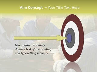 A Group Of Elderly Men Playing Cards At A Picnic Table PowerPoint Template