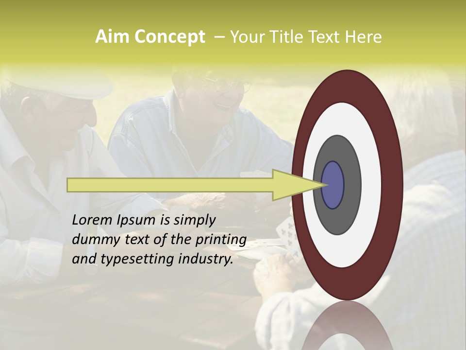 A Group Of Elderly Men Playing Cards At A Picnic Table PowerPoint Template