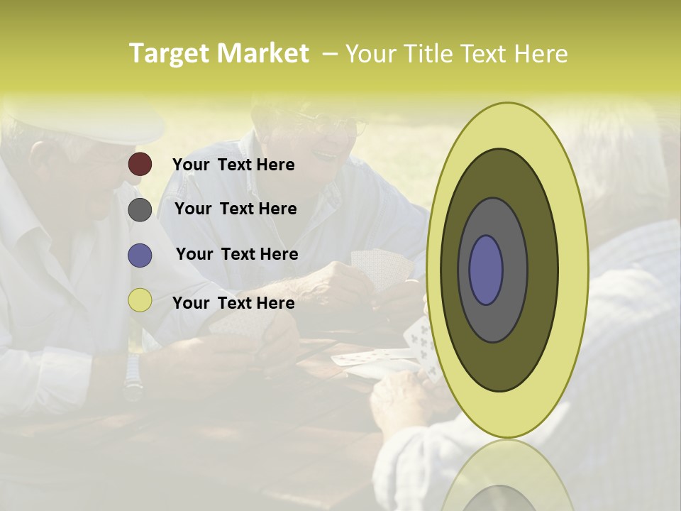 A Group Of Elderly Men Playing Cards At A Picnic Table PowerPoint Template