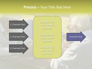 A Group Of Elderly Men Playing Cards At A Picnic Table PowerPoint Template