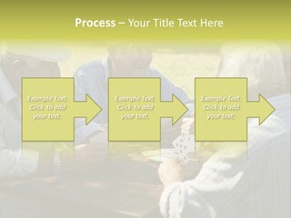 A Group Of Elderly Men Playing Cards At A Picnic Table PowerPoint Template