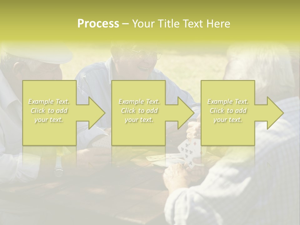A Group Of Elderly Men Playing Cards At A Picnic Table PowerPoint Template