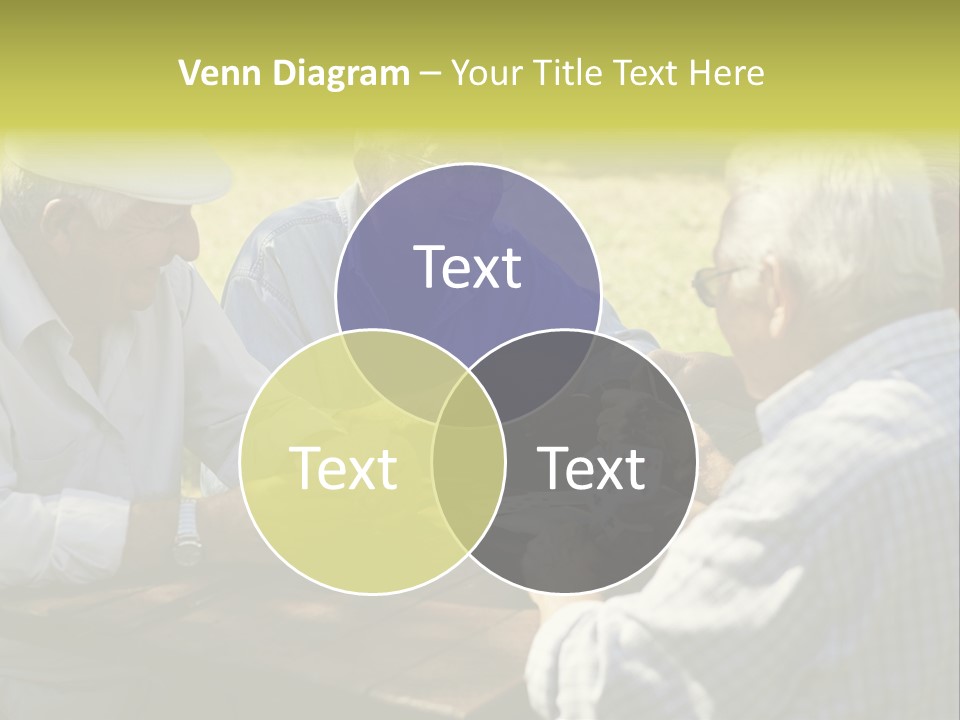A Group Of Elderly Men Playing Cards At A Picnic Table PowerPoint Template