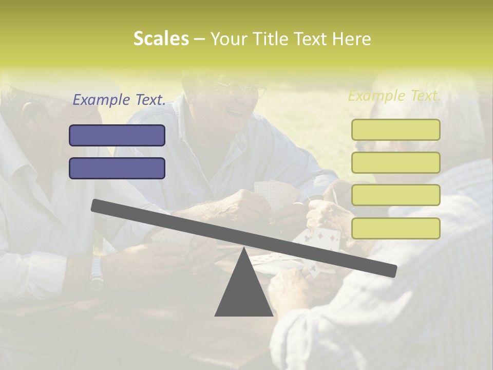 A Group Of Elderly Men Playing Cards At A Picnic Table PowerPoint Template