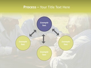 A Group Of Elderly Men Playing Cards At A Picnic Table PowerPoint Template