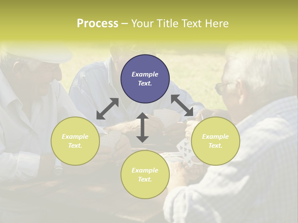 A Group Of Elderly Men Playing Cards At A Picnic Table PowerPoint Template