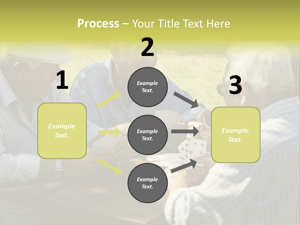 A Group Of Elderly Men Playing Cards At A Picnic Table PowerPoint Template