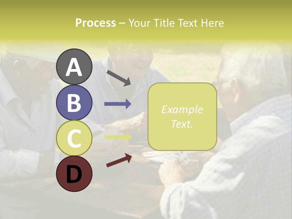 A Group Of Elderly Men Playing Cards At A Picnic Table PowerPoint Template