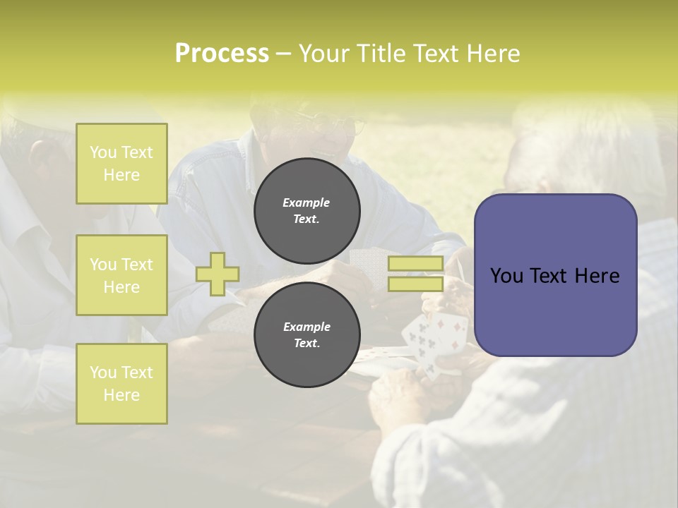 A Group Of Elderly Men Playing Cards At A Picnic Table PowerPoint Template
