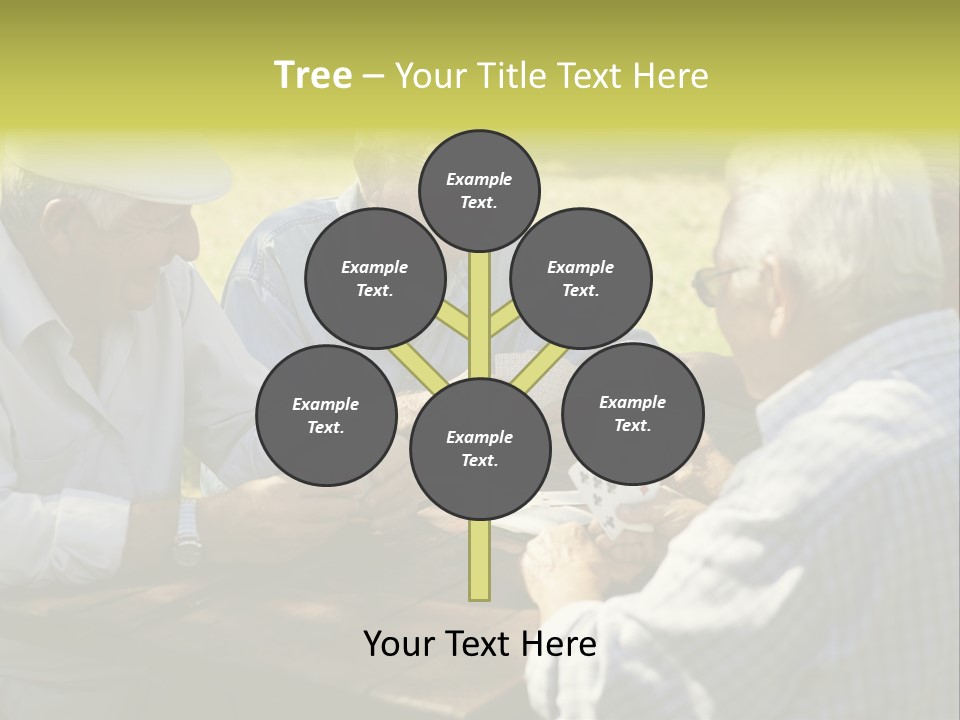 A Group Of Elderly Men Playing Cards At A Picnic Table PowerPoint Template