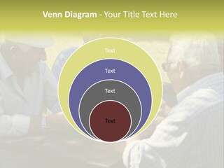 A Group Of Elderly Men Playing Cards At A Picnic Table PowerPoint Template