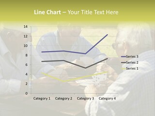 A Group Of Elderly Men Playing Cards At A Picnic Table PowerPoint Template