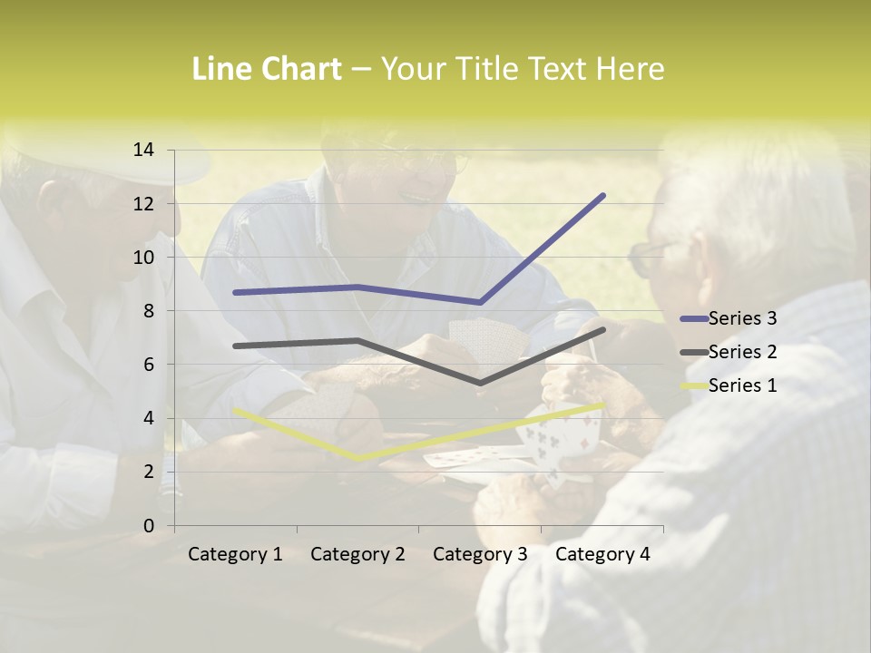 A Group Of Elderly Men Playing Cards At A Picnic Table PowerPoint Template