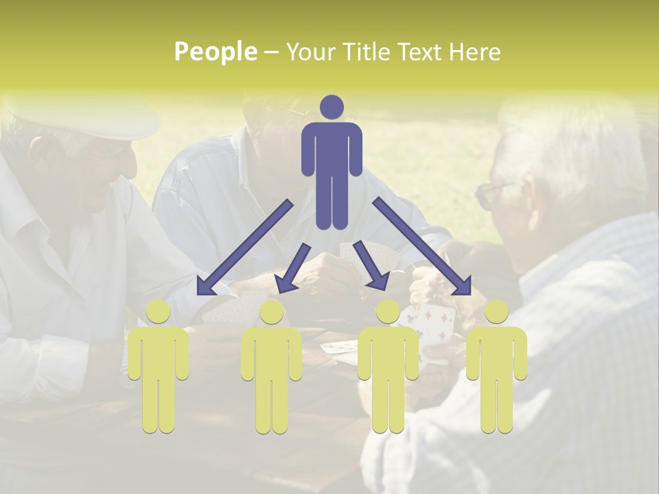 A Group Of Elderly Men Playing Cards At A Picnic Table PowerPoint Template