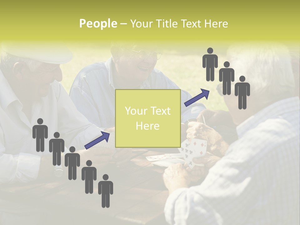 A Group Of Elderly Men Playing Cards At A Picnic Table PowerPoint Template