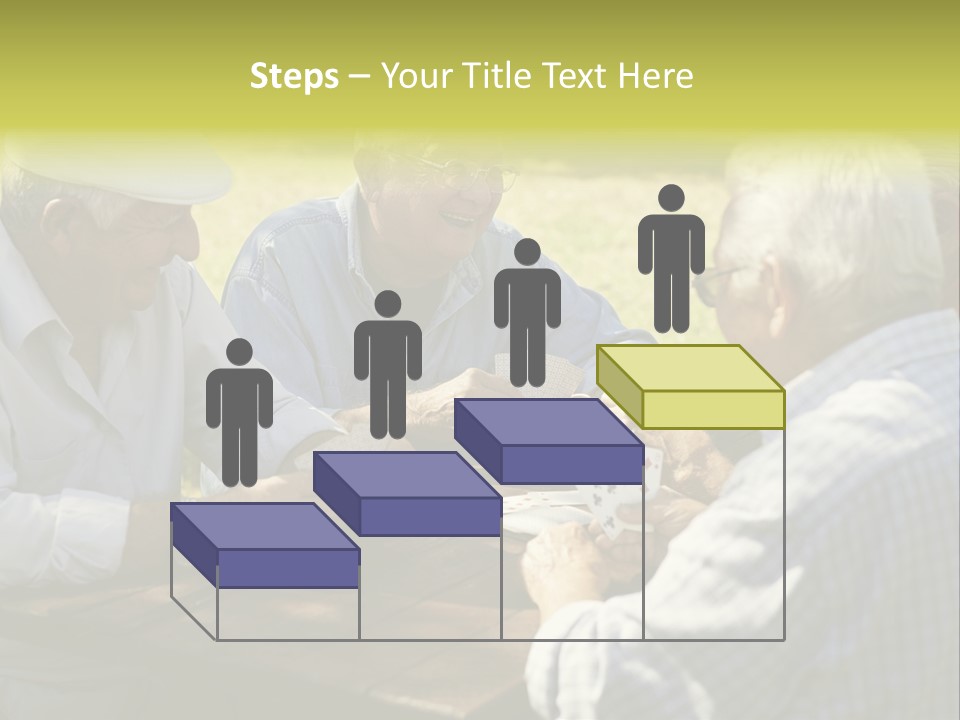 A Group Of Elderly Men Playing Cards At A Picnic Table PowerPoint Template