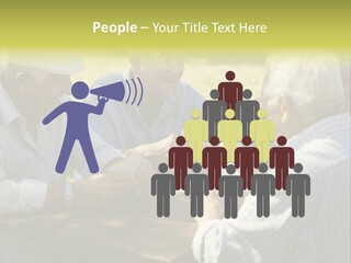 A Group Of Elderly Men Playing Cards At A Picnic Table PowerPoint Template