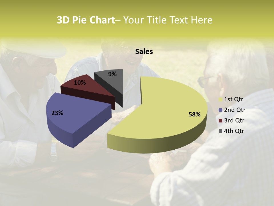 A Group Of Elderly Men Playing Cards At A Picnic Table PowerPoint Template