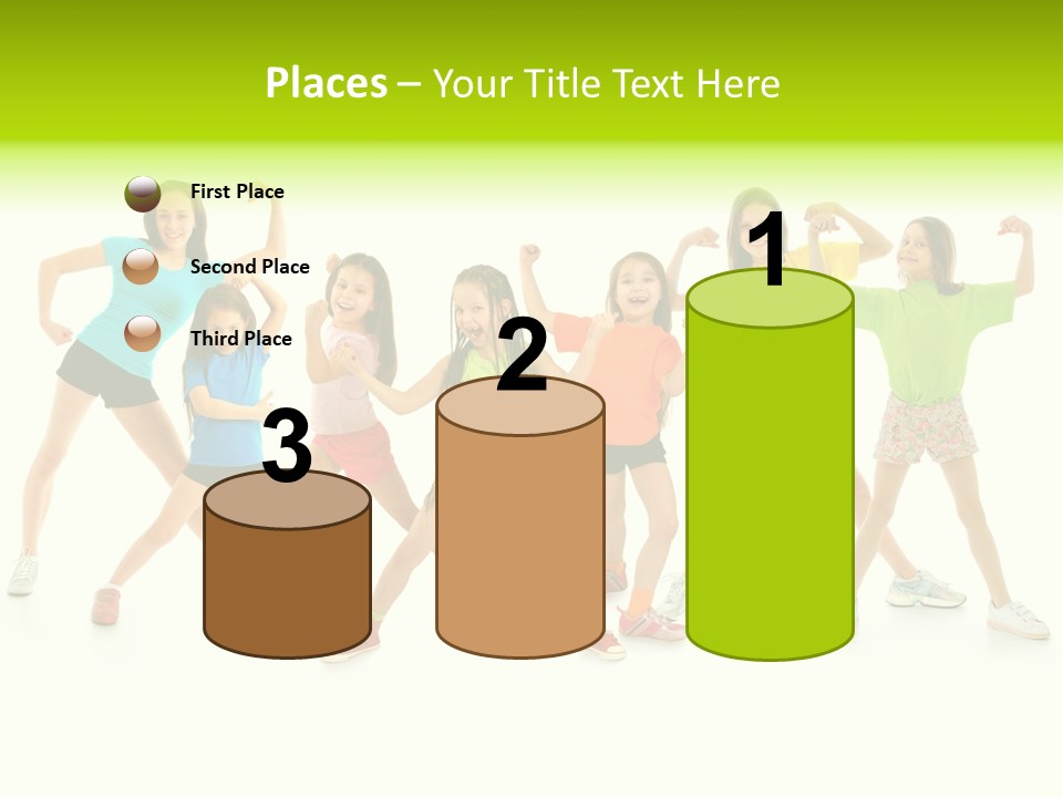 A Group Of Young Girls Standing Next To Each Other PowerPoint Template