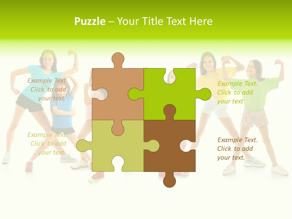 A Group Of Young Girls Standing Next To Each Other PowerPoint Template