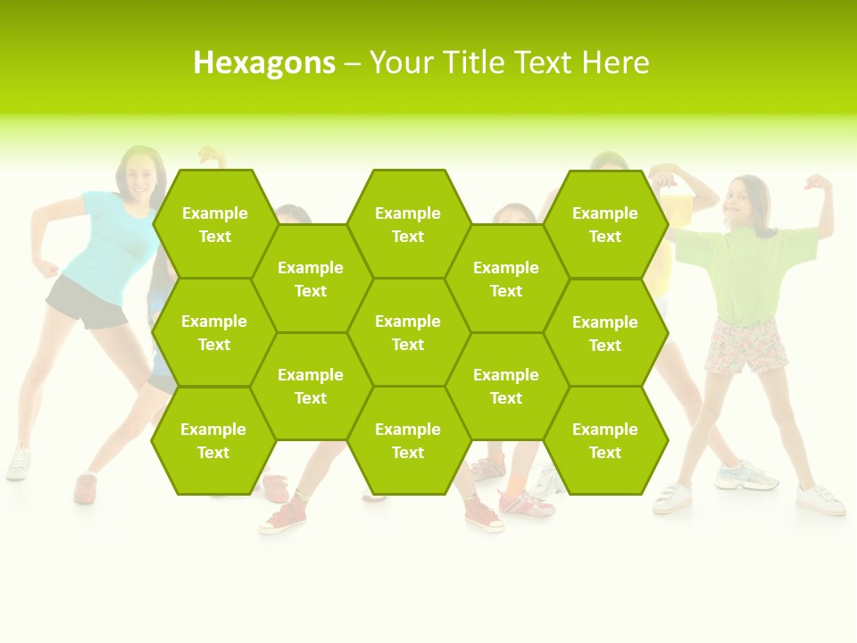 A Group Of Young Girls Standing Next To Each Other PowerPoint Template