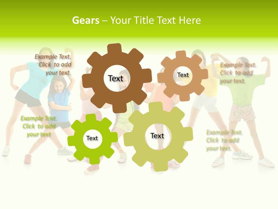 A Group Of Young Girls Standing Next To Each Other PowerPoint Template