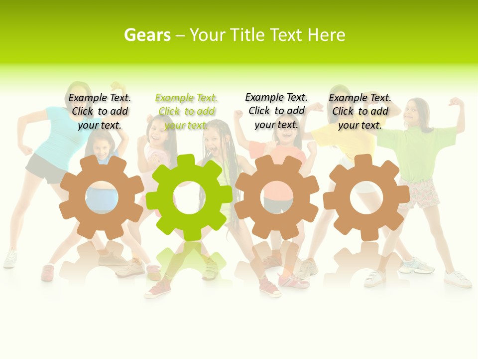 A Group Of Young Girls Standing Next To Each Other PowerPoint Template