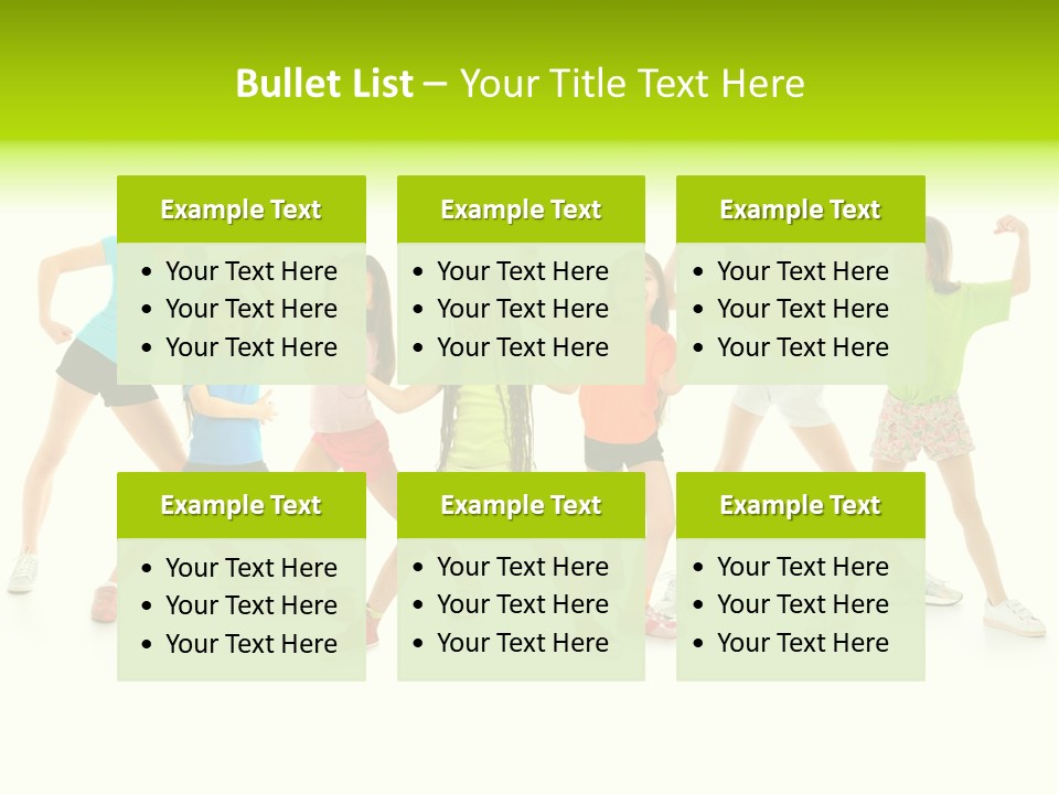 A Group Of Young Girls Standing Next To Each Other PowerPoint Template