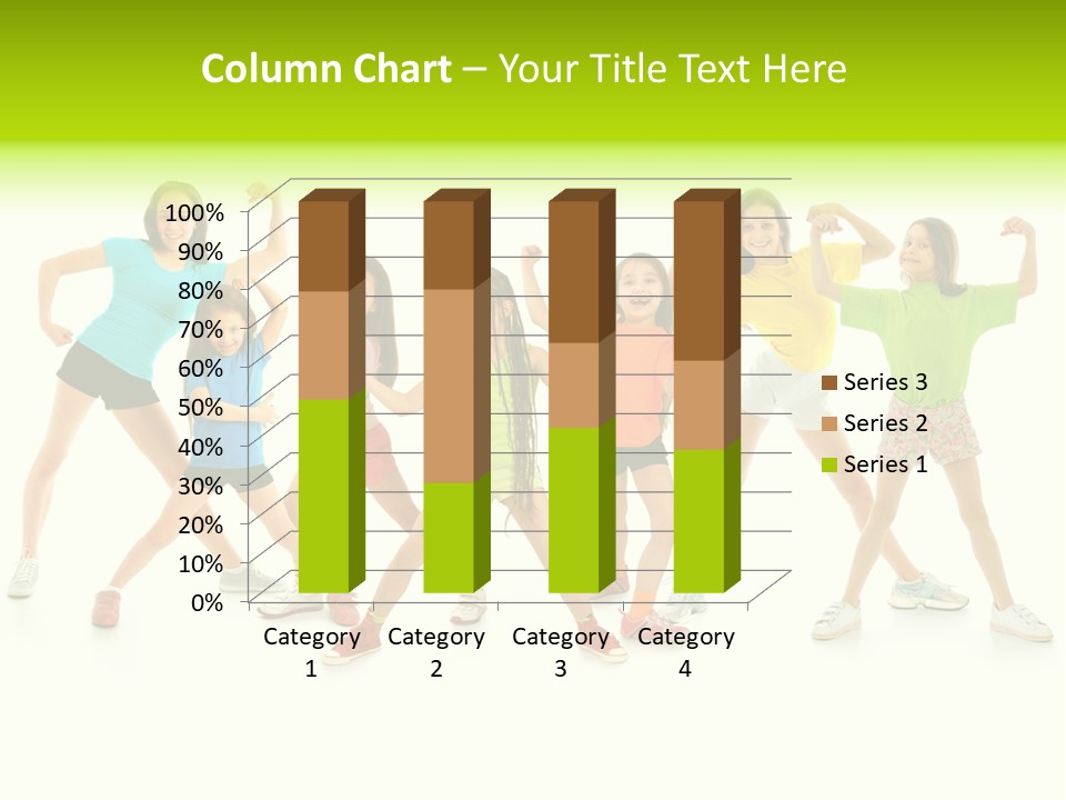 A Group Of Young Girls Standing Next To Each Other PowerPoint Template