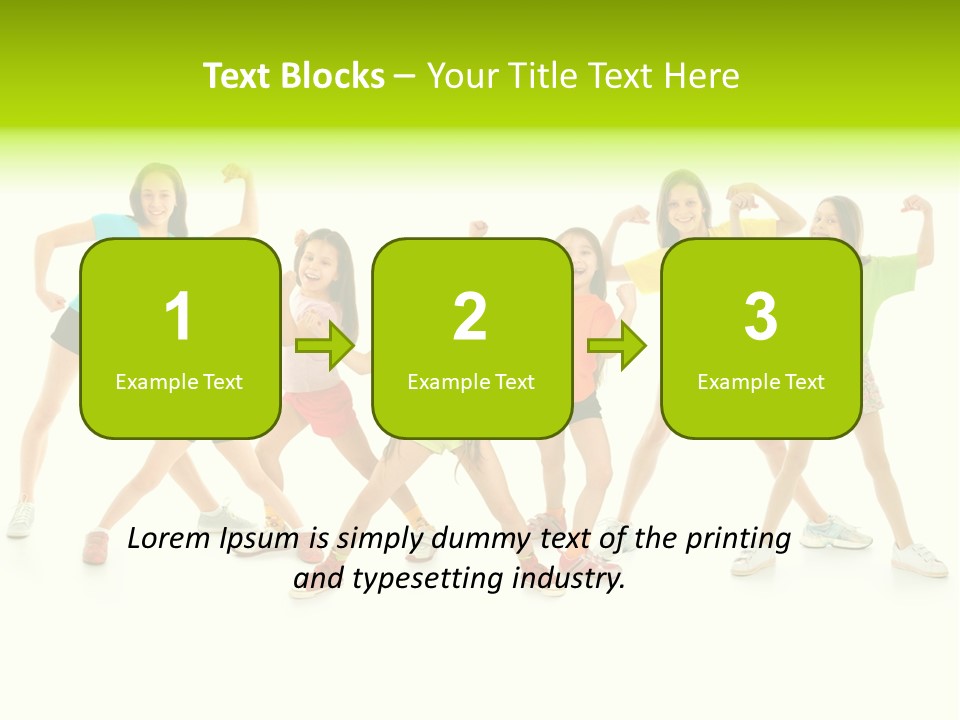 A Group Of Young Girls Standing Next To Each Other PowerPoint Template