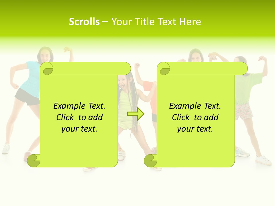 A Group Of Young Girls Standing Next To Each Other PowerPoint Template