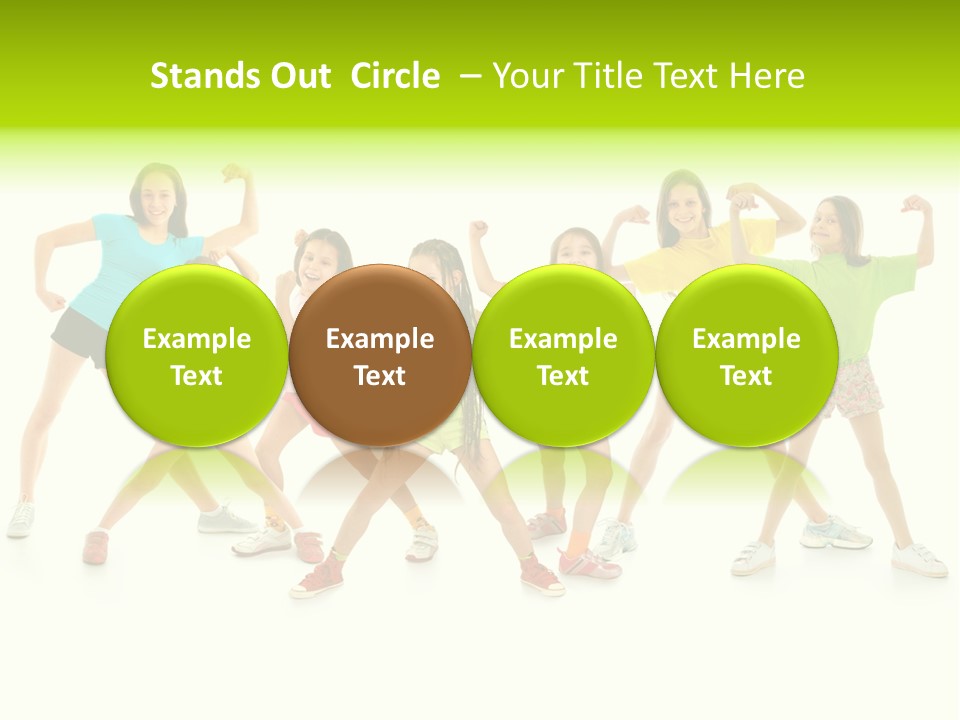A Group Of Young Girls Standing Next To Each Other PowerPoint Template