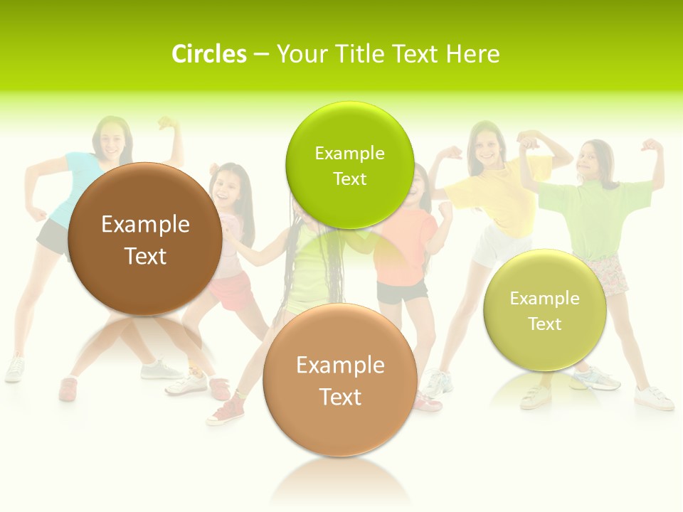 A Group Of Young Girls Standing Next To Each Other PowerPoint Template