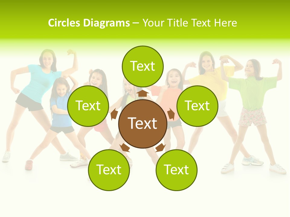 A Group Of Young Girls Standing Next To Each Other PowerPoint Template