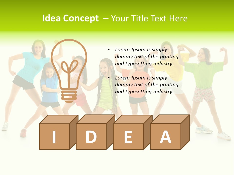 A Group Of Young Girls Standing Next To Each Other PowerPoint Template