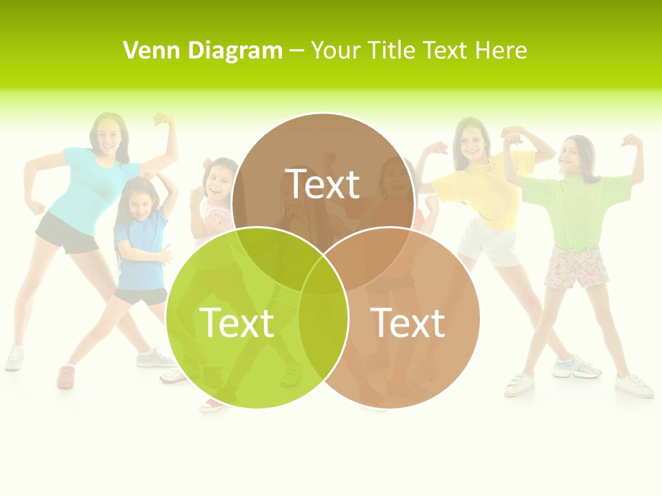 A Group Of Young Girls Standing Next To Each Other PowerPoint Template