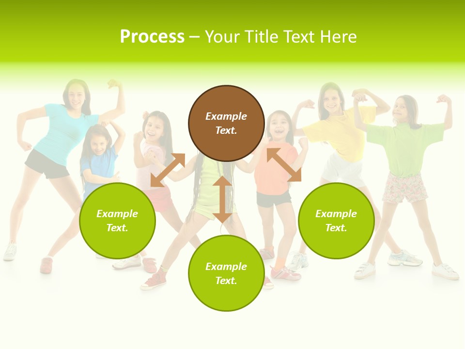A Group Of Young Girls Standing Next To Each Other PowerPoint Template