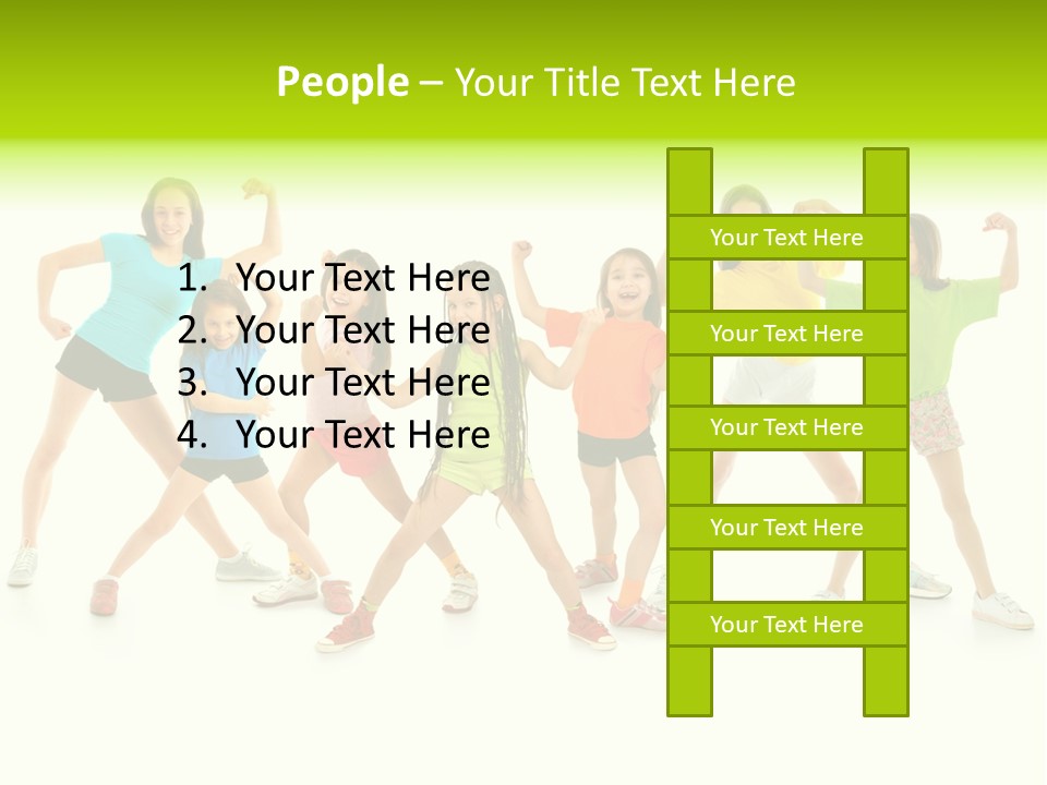 A Group Of Young Girls Standing Next To Each Other PowerPoint Template